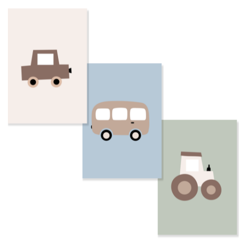 Kids Posterset | Voertuigen